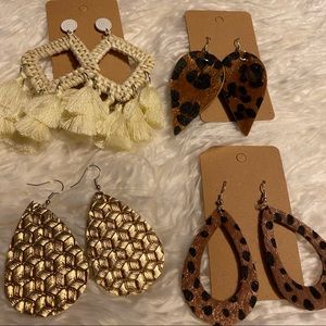 P - Lot of 4 pair of statement earrings new